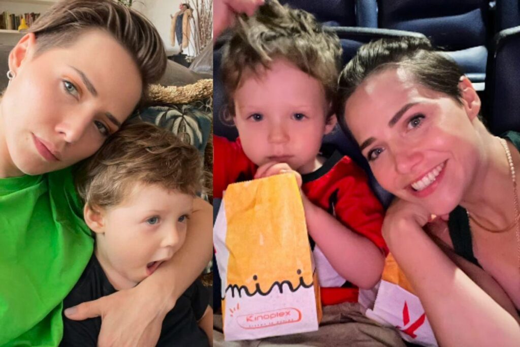 Léticia Colin posta vídeo com filho