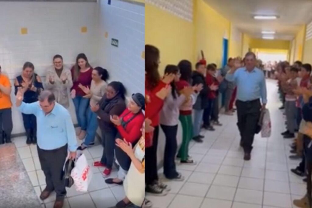 Professor ganhou corredor de aplausos
