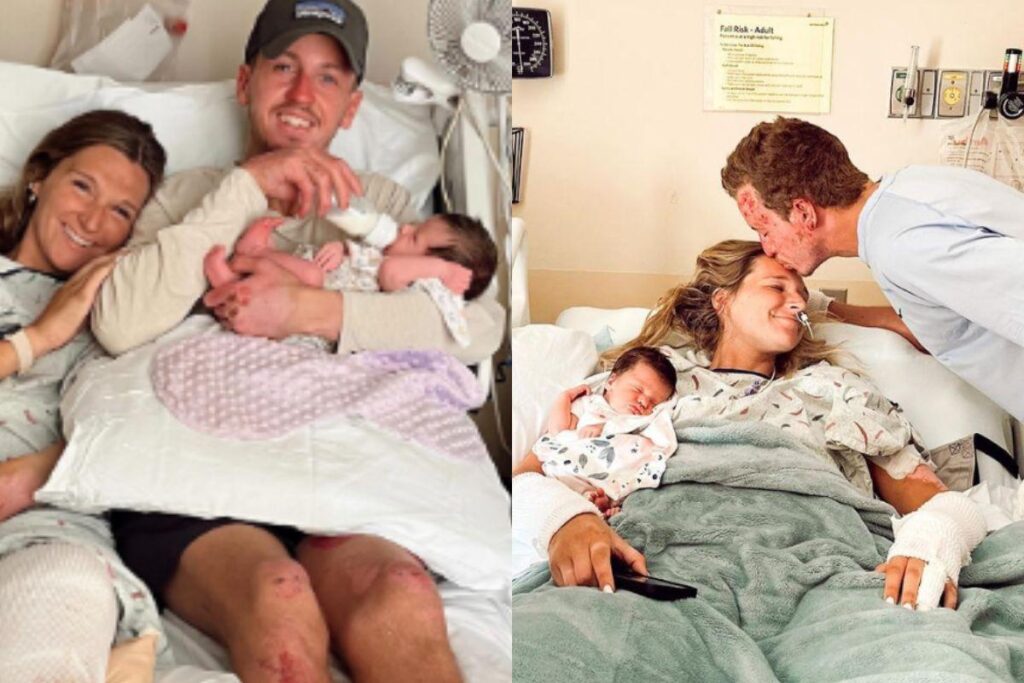 Grávida pula do 2º andar para fugir de incêndio, passa por parto de emergência e mostra recuperação