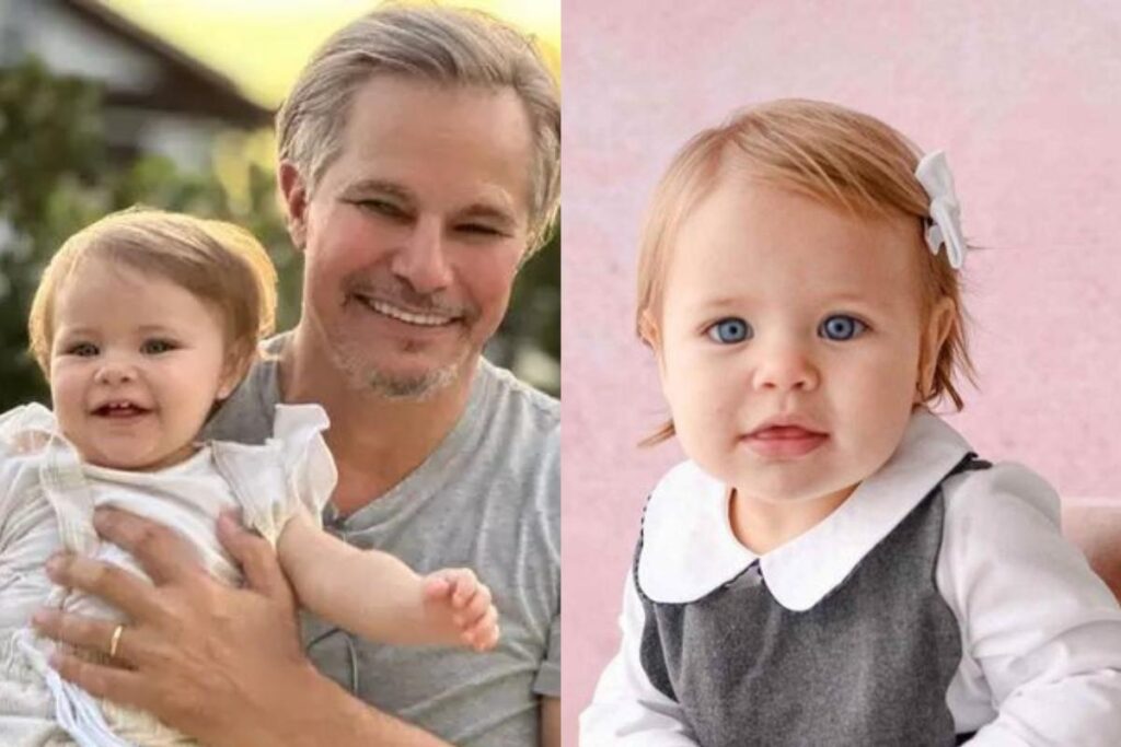 Edson Celulari e Karin Roepke ao lado da filha