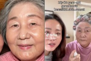 Neta mostra rotina de cuidados da avó