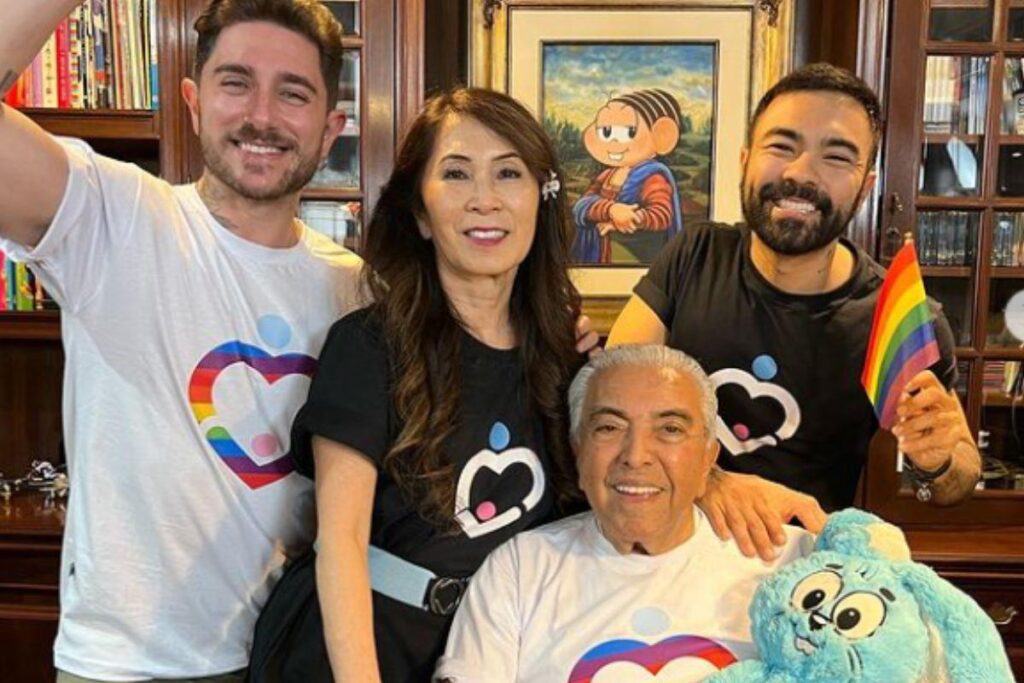 Mauro com o pai, Mauricio e a mãe, Alice