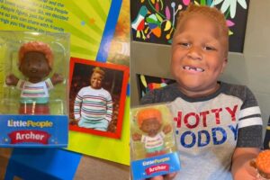 Niki com o esposo e o filho, Archer