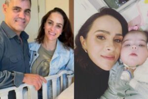 Letícia Cazarré ao lado da filha