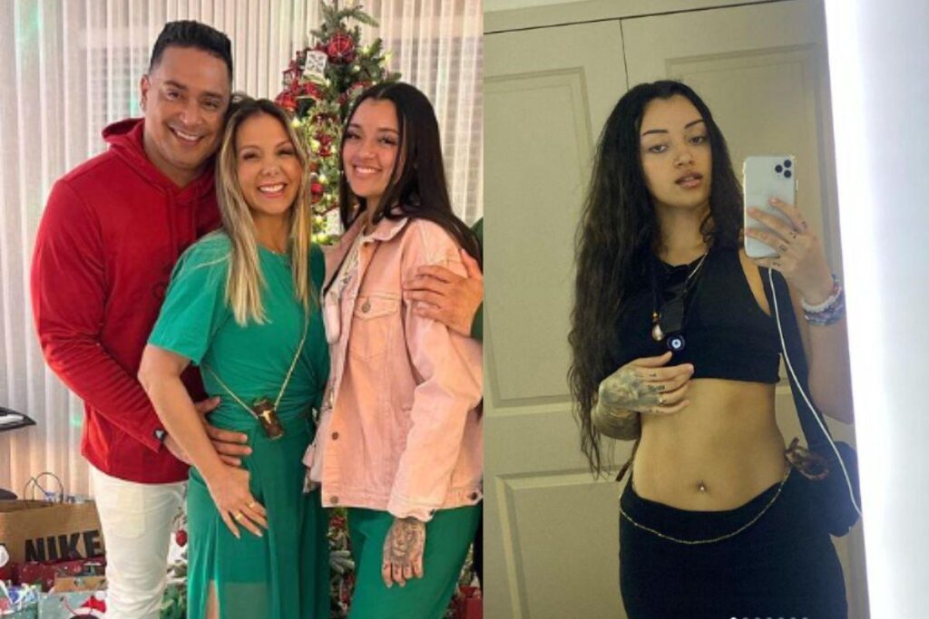 Carla Perez e Xanddy com a filha, Camilly