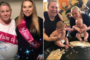 Mãe engravida na mesma semana que a filha