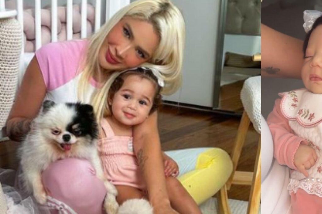 Karoline Lima com a filha, Cecilia