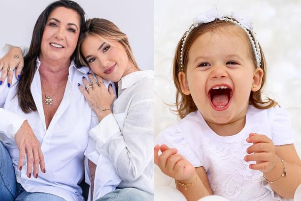 A avó, Margareth, é bastante presente na rotina das netas, filhas de Virginia