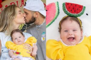 Virginia e Zé Felipe comemoraram o mesversário da filha mais nova, Maria Flor