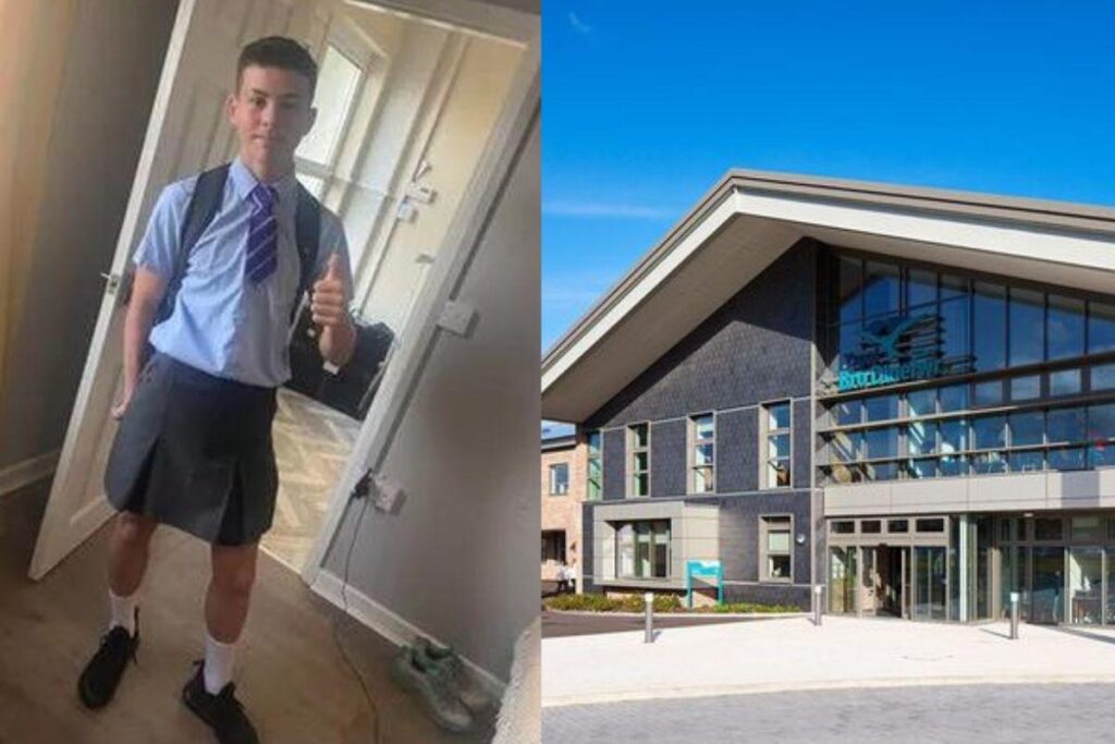 Levi Smith e Dainton Harris protestaram contra a política de Ysgol Maes Gwendraeth