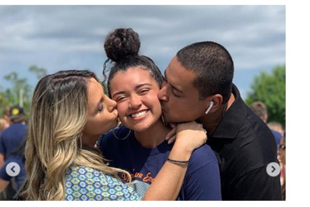 Camilly Victória com o pai no Dia dos Pais