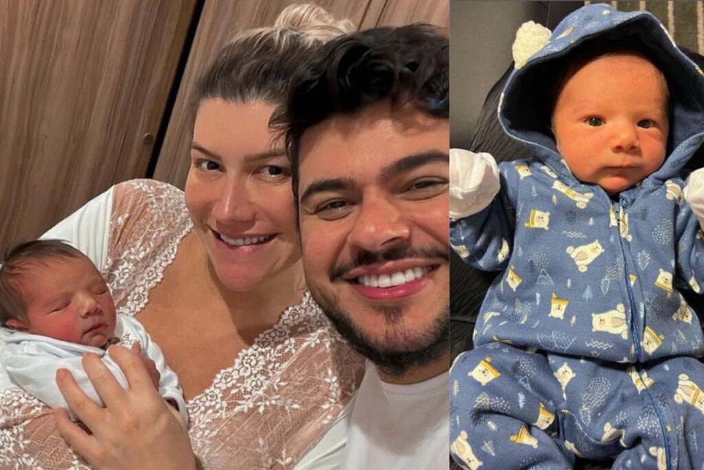 Cristiano com o filho durante os dias no hospital