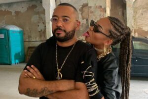 Ex-casal Dudu Nobre e Adriana Bombom prestigiam o lançamento da filha mais velha, Lily Nobre