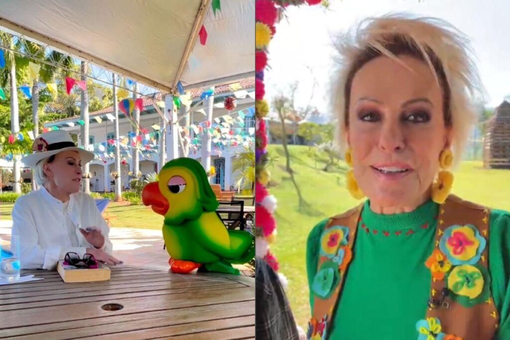 Ana Maria Braga mostra detalhes de mansão durante festa junina