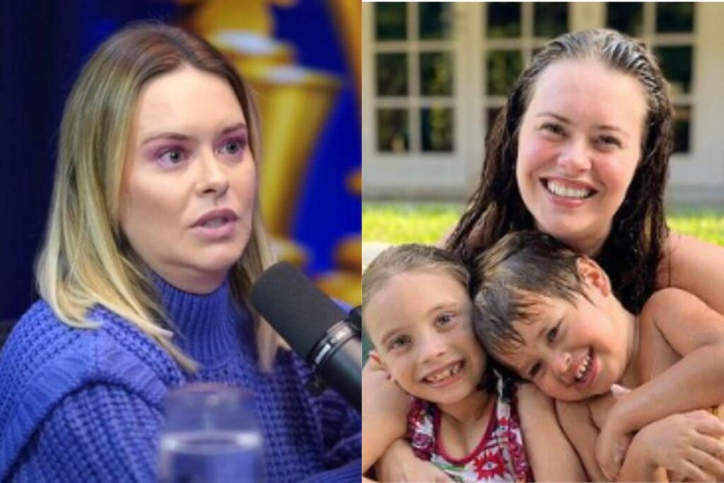 Mariana Bridi com os filhos