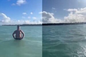 Um marinheiro resgatou um menino em alto-mar, em Maragogi, ao perceber a criança sozinha caminhando com água na altura da cintura