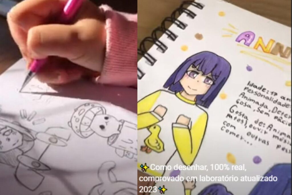 Menina cria canal para mostrar desenhos para outras pessoas