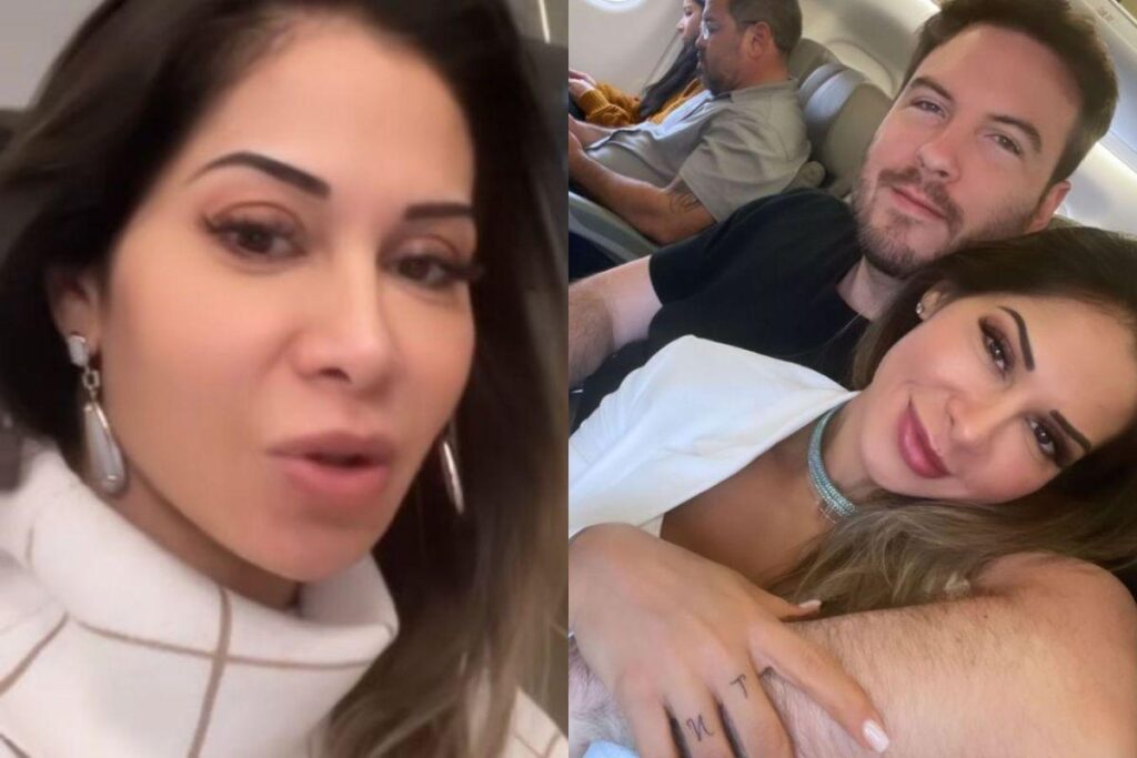 Thiago ao lado de Maíra Cardi