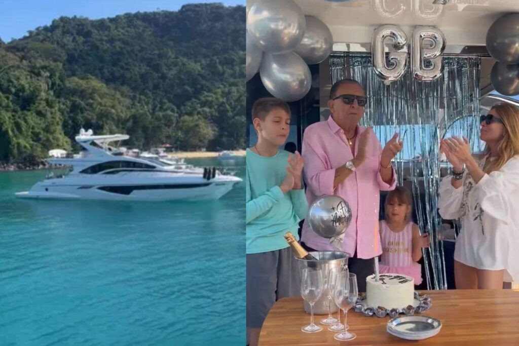 Galvão Bueno curtiu o aniversário ao lado da família