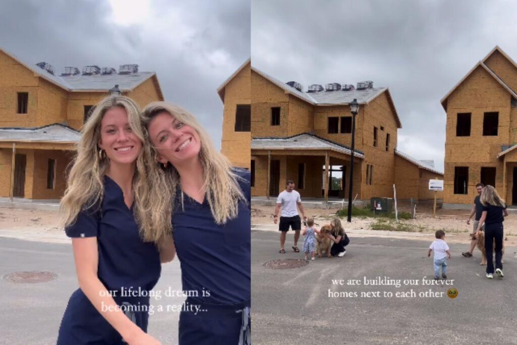 Irmãs gêmes fazem casas juntas