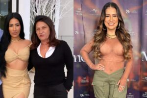 Os irmãos Simone, Caio e Simaria com a mãe, Mara Mendes