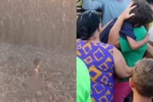 O momento do reencontro com a mãe foi registrado