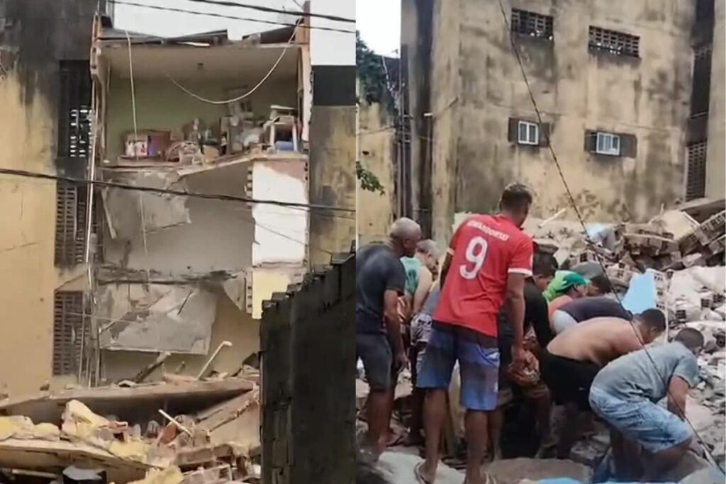O desabamento aconteceu em Recife