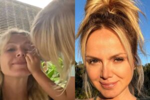 A caçula da apresentadora pediu para subiu ao palco com a mãe