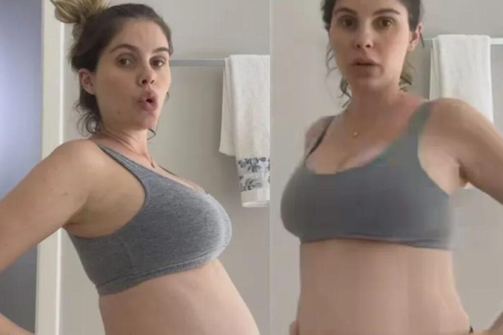 Bárbara Evans mostra evolução da gravidez