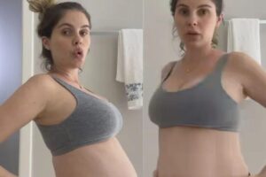 Bárbara Evans mostra evolução da gravidez