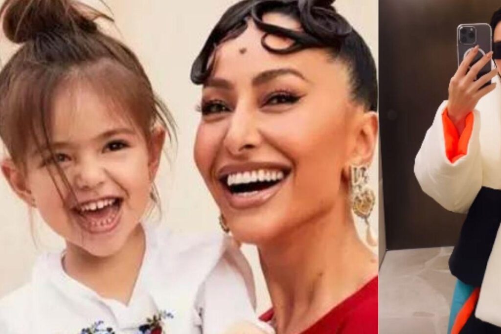 A apresentadora ao lado da filha