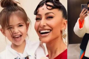 A apresentadora ao lado da filha