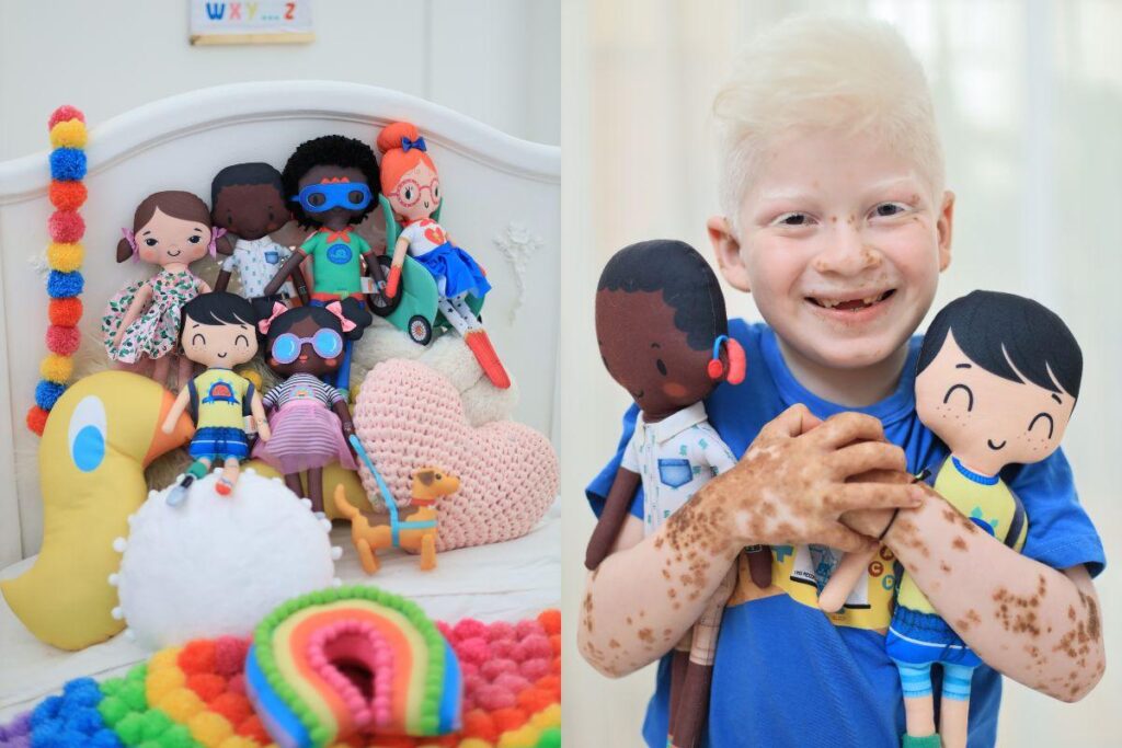 Os bonecos inclusivos fazem parte da coleção Mini Me, da Alphabeto