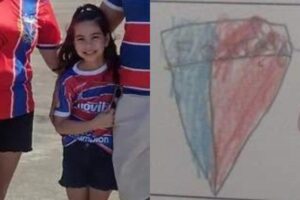 Natural de Fortaleza, Maria não pensou duas vezes na resposta: desenhou o escudo do time do coração