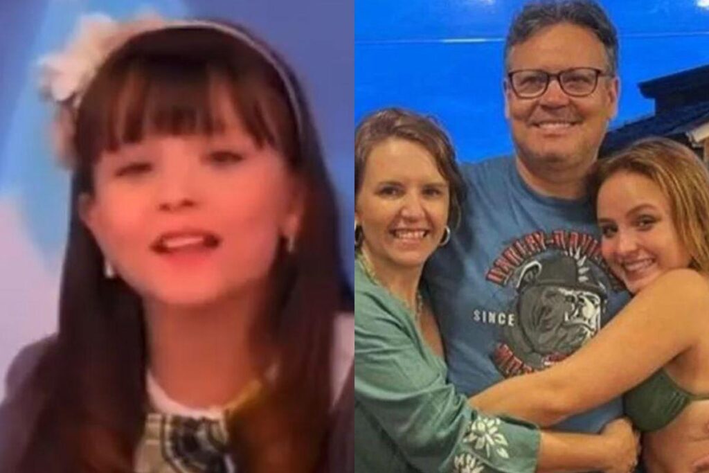 Larissa ao lado dos pais