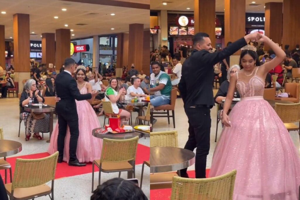 A comemoração de Amada teve tapete vermelho, bolo, anel e até direito a valsa