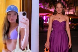 Filha mais velha de Ticiane Pinheiro apostou em uma bolsa de mais de R$ 10 mil para ir a praia na Espanha