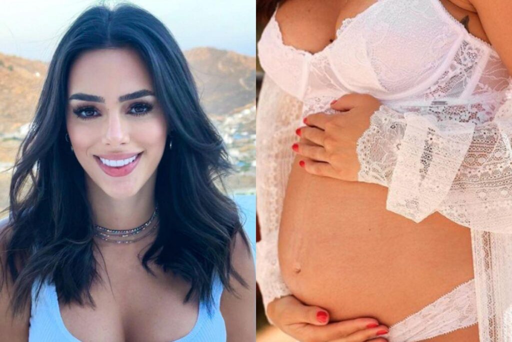 A influenciadora eternizou o seu corpo de grávida em uma escultura de gesso