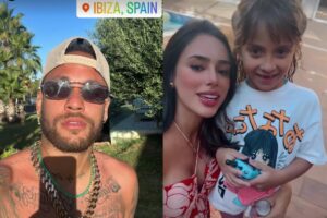 Neymar curtiu uma noite na balada com o pai e encontrou Luciana Gimenez