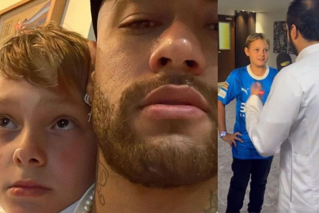 No Dia dos Pais, Neymar postou foto ao lado do filho Davi Lucca