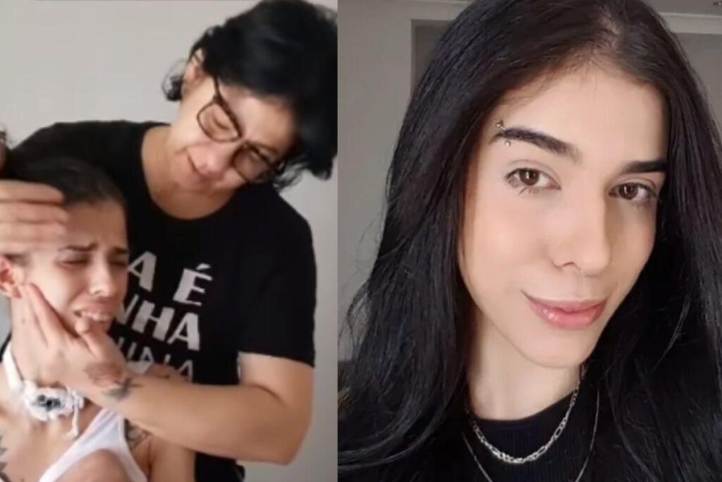 Ela está sendo cuidada pela mãe