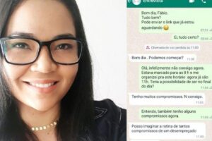 Ela compartilhou o caso em seu perfil profissional nas redes sociais