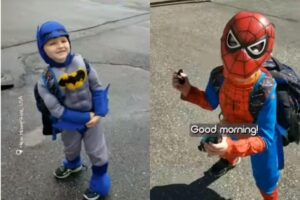 O pai encorajou o filho