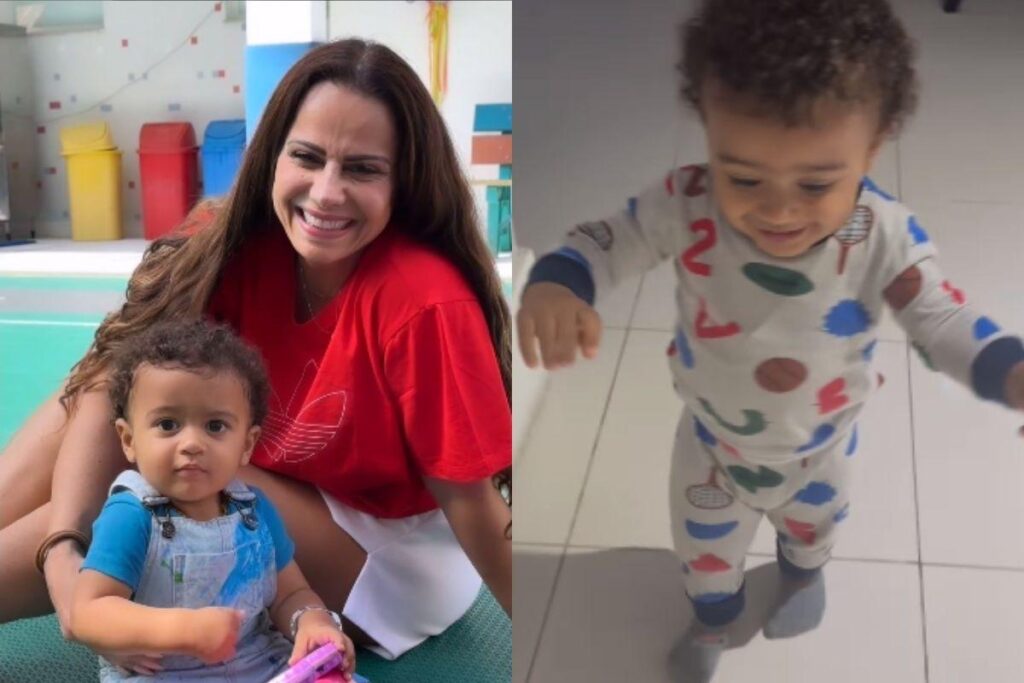 Viviane Araújo mostra crescimento do filho