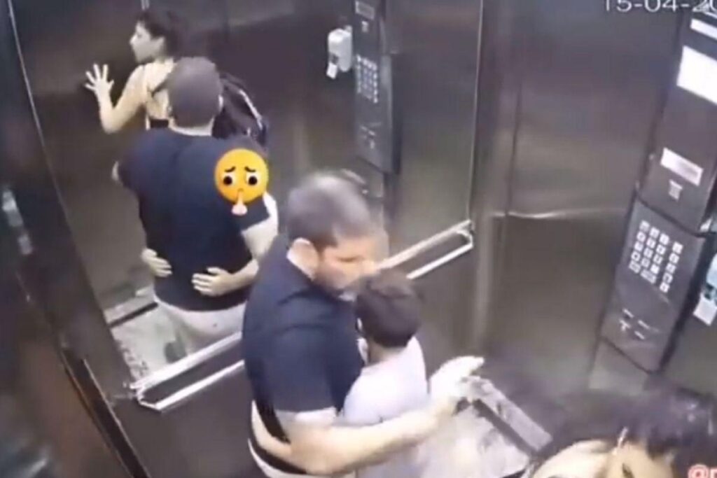 Câmeras de segurança filmaram as agressões contra a mulher