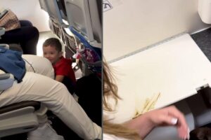 Criança tem diarréia durante viagem em família e pai registra momento inusitado