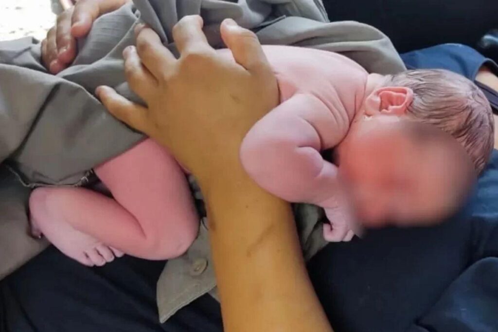 O bebê nasceu saudável, apesar de não ter passado por acompanhamento pré-natal