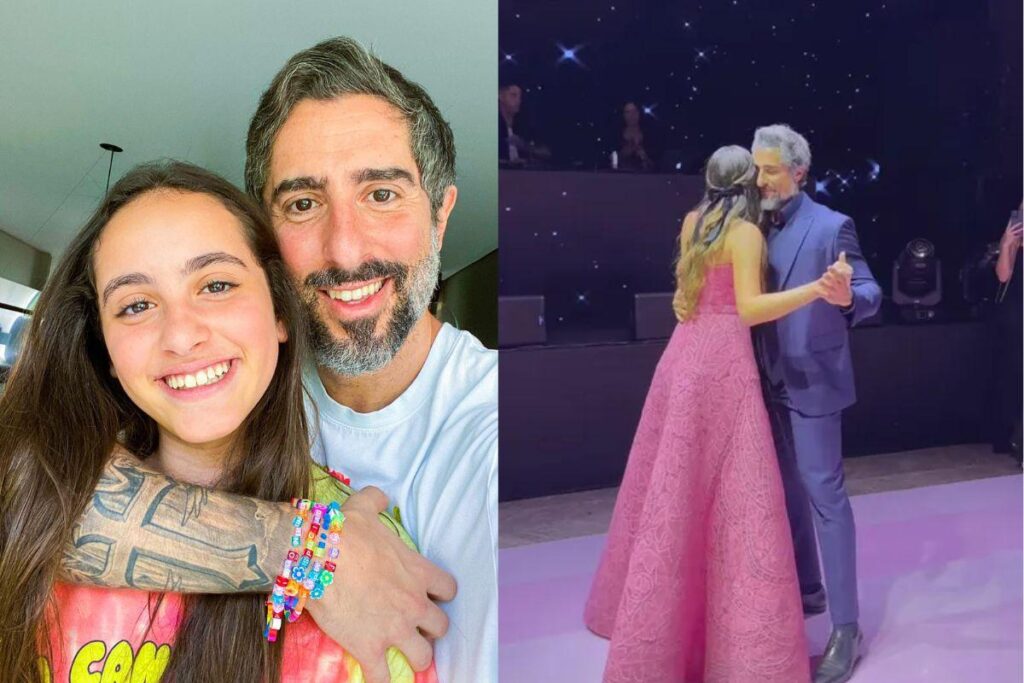 Marcos Mion dançou valsa com a filha