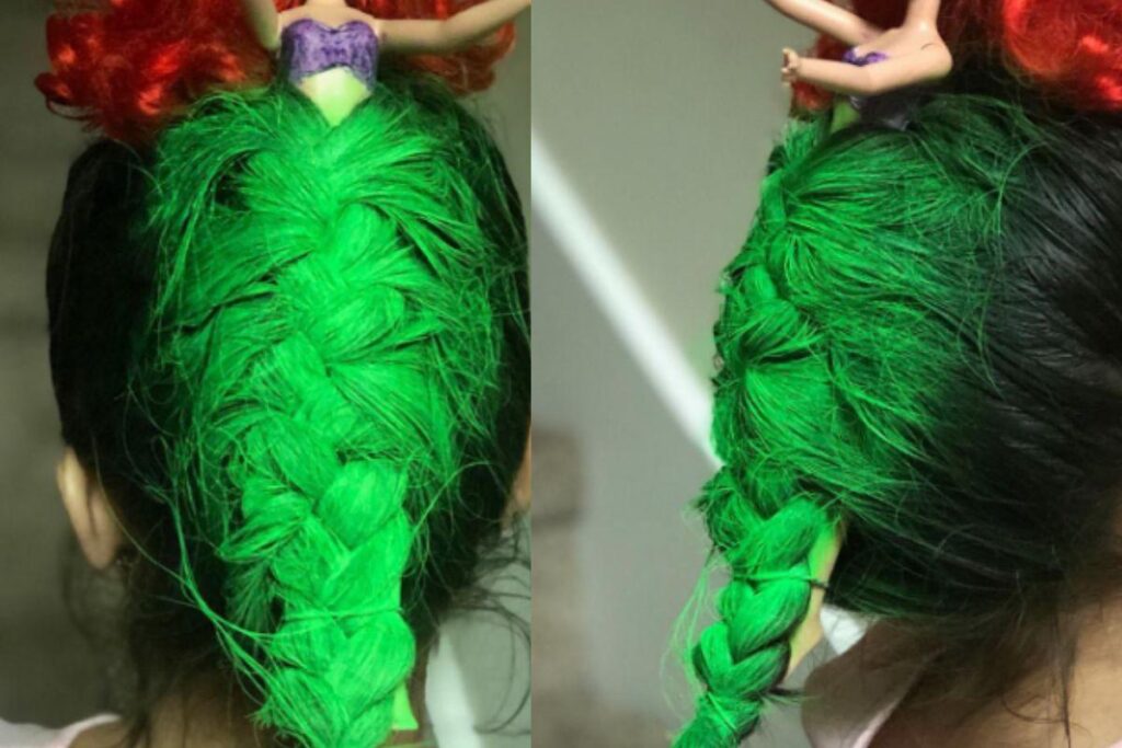 Mãe faz penteado maluco na filha inspirado na ‘Pequena Sereia’