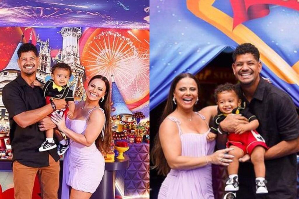 Viviane Araujo mostra festa do filhos
